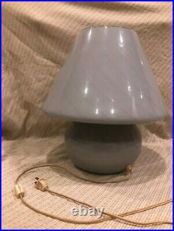 15 Vintage Murano Vetri-Inspired Glass Mushroom Lamp, Barely Used, Grey/Purple