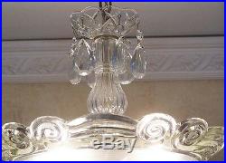 178b STUNNING arT Deco Vintage Antique Ceiling Lamp Fixture Glass Chandelier
