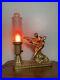 1920s Antique Gilt Bronzed Spelter Nude Lady Lamp 183 Glass Shade Art Deco WORKS