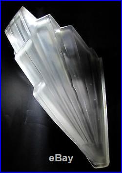 1930s SABINO GLASS WALL LIGHTS ART DECO ORIGINAL LIGHTING PAIR 2 VINTAGE LAMPS