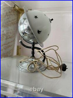 1939 Worlds Fair Saturn Lamp Art Deco Era-Milk Glass withEnamel Details-RARE