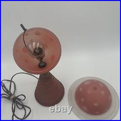 1939 Worlds Fair Saturn Lamp Art Deco Pink Glass