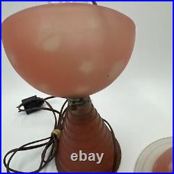 1939 Worlds Fair Saturn Lamp Art Deco Pink Glass