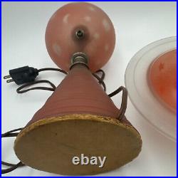 1939 Worlds Fair Saturn Lamp Art Deco Pink Glass