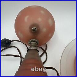 1939 Worlds Fair Saturn Lamp Art Deco Pink Glass