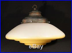 1940's Art Deco Glass Lamp Light Shade Rothwell Ufo Flying Saucer Inspired