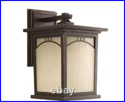 1 Lamp Antique Bronze Brown Textured Art Glass Artisan Outdoor Medium Wall