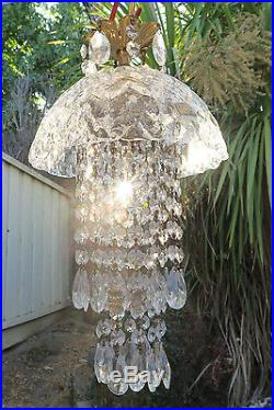 1o7 Murano art Glass jelly Fish hanging brass Lamp ceiling chandelier crystal