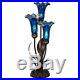 21 in Mercury Glass 3 Lily Uplight Accent Lamp-Blue Décor Hand made Art Medal