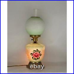 23 Rare Vintage Gone with The Wind GWTW Parlor Lamp Green with Roses GEORGOUS