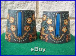 2 Rare Beautiful Antique Glass 1920s or1930s Lamp Shades Art Deco