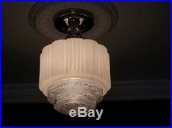 340 Vintage Antique art deco Glass Ceiling Light Lamp Fixture hall bath kitch