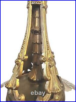 38 Hollywood Regency Gold Foliage Glass Brass Table Lamp