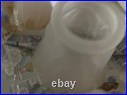 4 Vintage Art Deco Frosty/clear Glass Lamp Shade