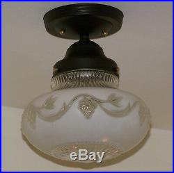 568 Vintage antique aRT Deco Ceiling Light Lamp Fixture bath hall kitchen porch