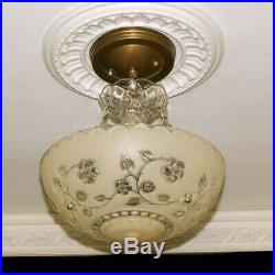 588 Vintage antique Glass Ceiling Light Lamp Fixture Chandelier art deco cream