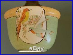 592 Vintage 40s aRT Deco Glass Ceiling Light Lamp Fixture antique porch bird