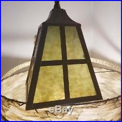 634b Vintage Antique Ceiling aRTs Crafts Mission Light Lamp Fixture Hall