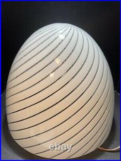 70's Italian Murano Swirled Art Glass Vetri Murano Egg Extra Large Lamp Shade