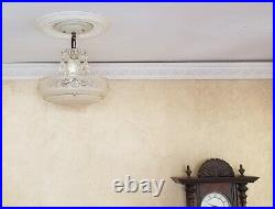 853b Vintage antique arT Deco Glass Shade Ceiling Light Lamp Fixture Chandelier