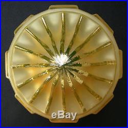 ANTIQUE ART DECO 1930 VASELINE GLASS GLOBE for CEILING LIGHT FIXTURE LAMP SHADE