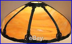 Antique Bent Slag, Stained Glass Lamp Signed Royal Art Glass Co. Original Paint