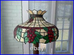 ANTIQUE KAS-MAR Art Nouveau Style Stained Glass Shade Floor Lamp