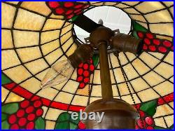 ANTIQUE KAS-MAR Art Nouveau Style Stained Glass Shade Floor Lamp