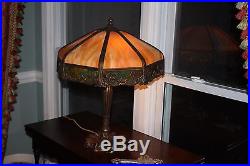 Antique Slag Glass Lamp, Royal Art Glass Co, 1912, Gorgeous, Exc. Cond, No Res