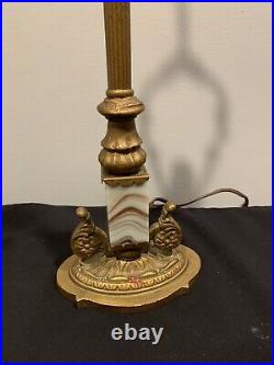Akro Agate/Houze Glass Uranium Lamp Art Deco
