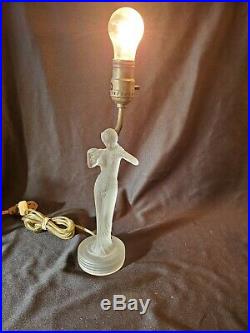 Aladdin Art Deco Glass 1930s Lady Lamp in Crystal G-16