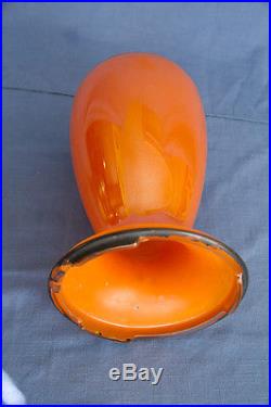 Aladdin Model 1246 Orange Venetian Art-Craft Glass 10 Vase Kerosene Lamp