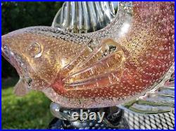 Alfredo Barbini Murano Bullicante Art Glass Fish Lamp 1950s