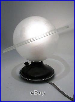 Antique ART DECO Satin Glass SATURN Lamp