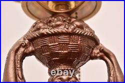 Antique Art Deco Egyptian Goddess Lady Lamp W Art Glass Light Shade 17 Figural