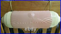 Antique Art Deco Headboard Wall Hanging Lamp Pink Flash Frosted Glass Nifty Lamp