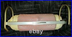 Antique Art Deco Headboard Wall Hanging Lamp Pink Flash Frosted Glass Nifty Lamp