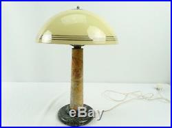 Antique Art Deco Marble & Glass lighthouse lamp with Chrome Highlights
