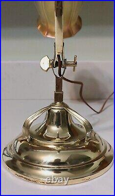 Antique Art Nouveau Adjustable Brass Desk Lamp Quezal