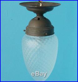 Antique Art Nouveau Ceiling Lamp Light Frosted Art Glass Globe Pine Cone Acorn