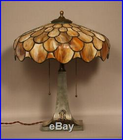 Antique Art Nouveau Pairpoint Stained Glass Lamp