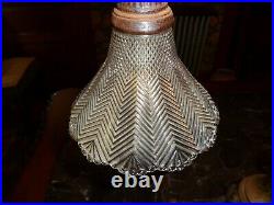 Antique Art Nouveau Piano Lamp with Clear Pressed Glass Shade
