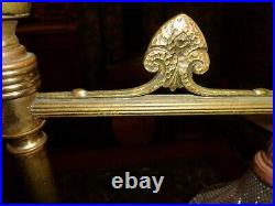 Antique Art Nouveau Piano Lamp with Clear Pressed Glass Shade
