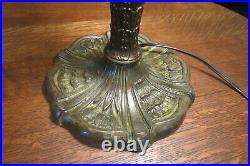 Antique Art Nouveau Slag Glass Lamp Circa 1900-1920 Bradley Hubbard Handel Era