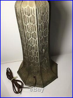 Antique Arts & Crafts Art Nouveau Bradley and Hubbard B&H Slag Glass Lamp Base