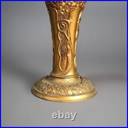 Antique Arts & Crafts (Art Nouveau) Royal Two-Tone Slag Glass Table Lamp C1920