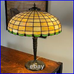 Antique Arts & Crafts Lamb Brothers & Greene Leaded Stained Glass Lamp