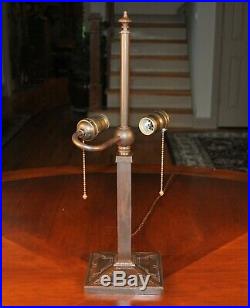 Antique Arts & Crafts Miller Slag Glass Desk Lamp