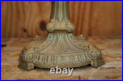 Antique Arts & Crafts Pittsburgh Reverse Painted Cast Iron Farmhouse Parlor Lamp