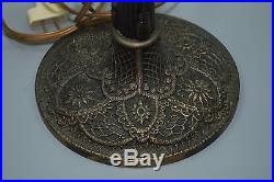 Antique Arts & Crafts Slag Glass Panel Bradley Hubbard Lamp